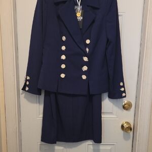 Monroe & Main Navy Blazer and Skirt Set